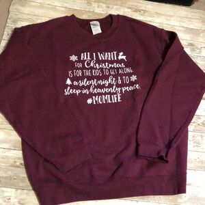 Mom’s Burgundy Christmas Sweatshirt